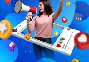 woman-stands-front-megaphone-with-words-megaphone-bottom